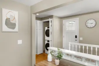 Updated GE Washer and Dryer 2023. Door leads out to the backyard patio and fully fenced-in backyard.