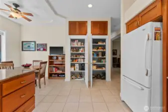 Dual Pantries In Kitchen Provide Ample Storage