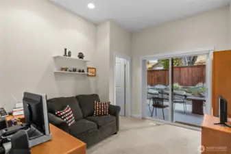 Den/Office or Guest Room with Slider to Covered Patio