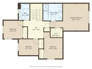 Upper floor or second floor layout