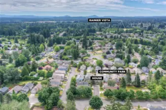 Centrally located between Rainier Vista and Wonderwood (not pictured) parks!