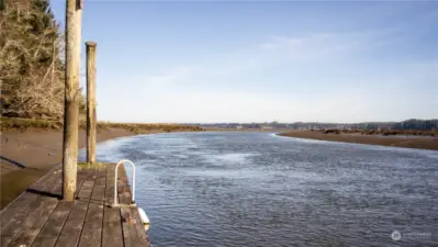 View of Middle Nemah River from Community Boat Dock.