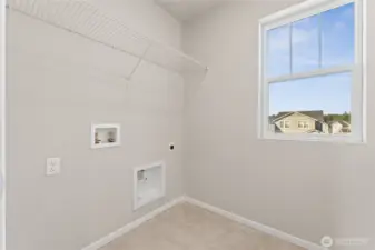 Convenient second floor laundry! Photo's are for representational purposes only. Colors and finishes may differ.