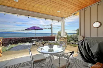 The ground level patio.