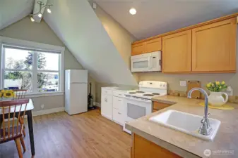 The apartment's kitchen.