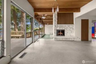 View from den toward formal living thru the family room.