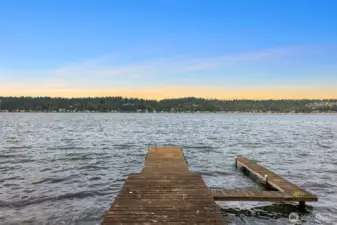 Solid dock is ready for swimmers and boats!