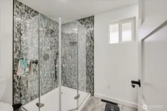 Primary shower with upgraded tile work