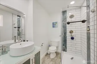 3/4 bath en-suite off of Bedroom 1