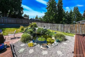 Beautifully landscaped Koi pond