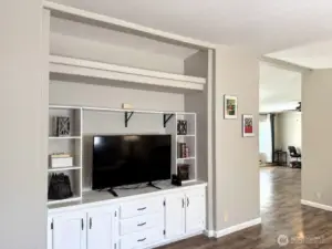 Built ins, in living room