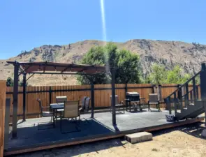 pool deck with covered seating
