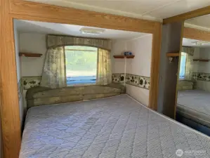 Queen size bed and large closet.
