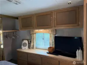 Dresser and lots of storage.