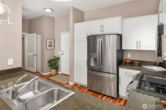 Top floor condo is open and bright.