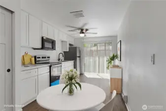 Virtual staged kitchen.