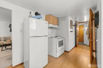 Lower level kitchen.