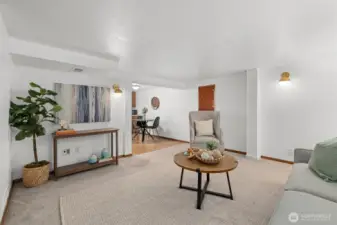 Living space in the downstairs area.