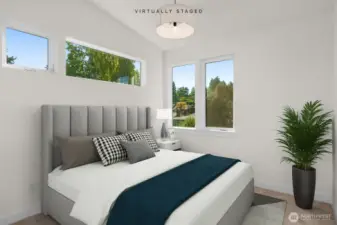 Spacious ADU  primary bedroom retreat.