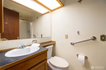 Primary bath with shower.