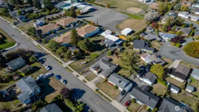 Ariel view of the area.