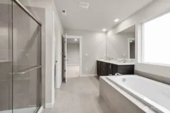 Primary Bathroom. Pictures are for representational purposes only, colors and features may vary.