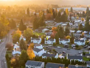 Aerial view of the location of home