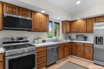 Find comfort in this kitchen's impressive storage benefits.