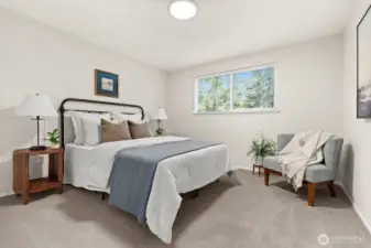 A secondary bedroom that refuses to compromise on luxury.