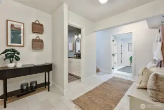 Mudroom access from the 2-car garage (door immediately to the left not pictured).