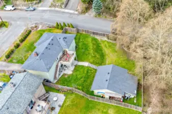 A 13,000+ sq ft lot with separate detached 2-car garage/shop.