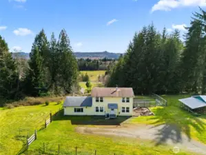 On the left, the attached garage was converted to a large rec room.
