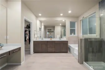 Luxurious primary bath.
