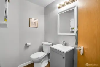 Half-bath located on the main level.