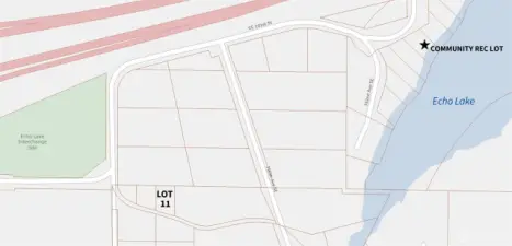 Map showing lot and Echo Lake with community recreation lot.