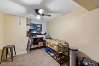 downstairs