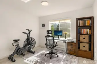 Extra large guest bedroom with French doors.