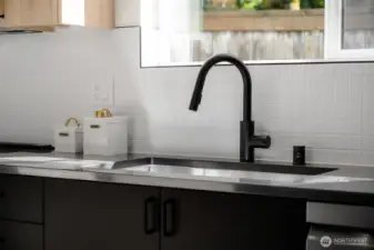 Black fixtures for a sophisticated touch.