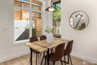 Dining nook with natural light.
