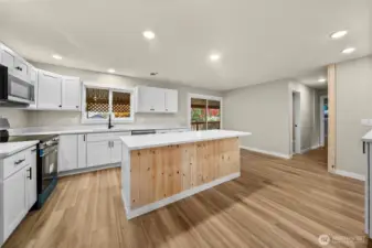 All new kitchen with island