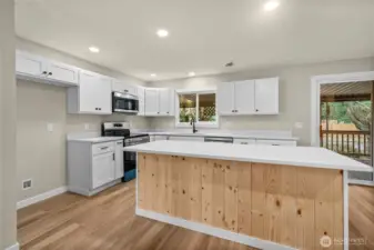 Island with wood panel