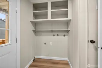 Back door entrance and laundry room