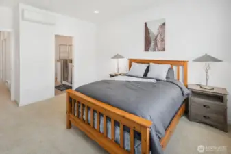 Lots of natural light from large windows fills every room.