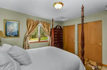 Bedroom with large closets