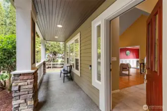 Covered porch for morning tea & coffee!