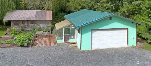 Cabin, Garden, Greenhouse and 2 Car Garage