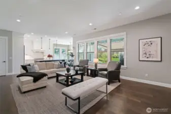 Great Room features adjustable custom LED lighting