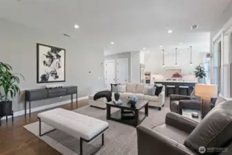 Engineered hardwood flooring throughout the home