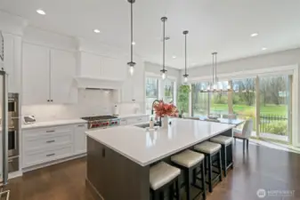 Huge island and a custom walk-in pantry