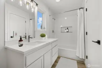 Guest Bath - Some furniture rendered in this photo